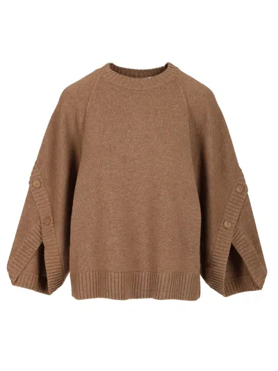 Max Mara Knitwear With Button Detail And Raglan Sleeves