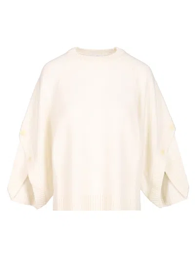 Max Mara Oversized Wool And Cashmere Sweater Knitwear White In Multi