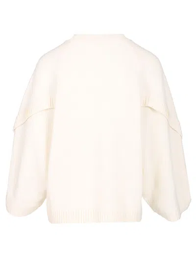 Max Mara Oversized Wool And Cashmere Sweater Knitwear White In Multi
