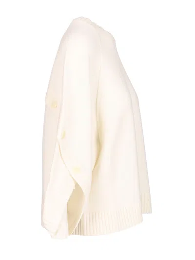 Max Mara Oversized Wool And Cashmere Sweater Knitwear White In Multi