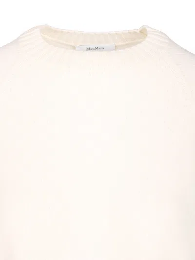Max Mara Oversized Wool And Cashmere Sweater Knitwear White In Multi