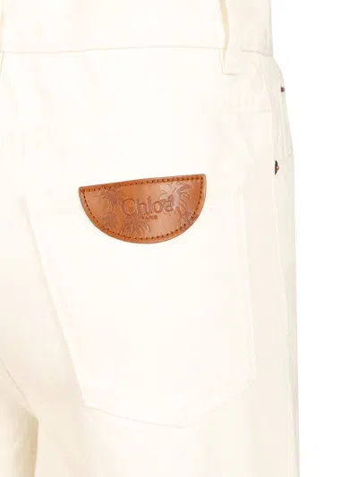Chloé Pant Wide Leg Jeans White