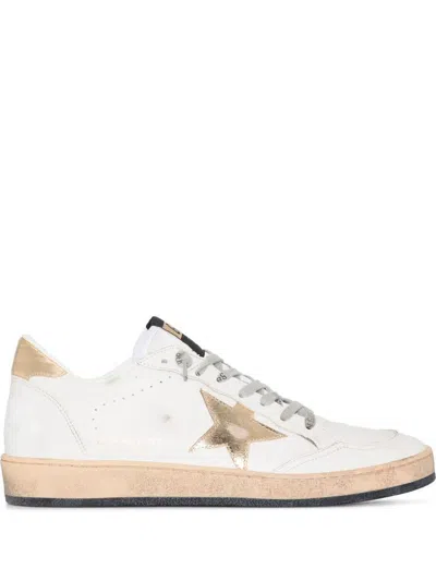 Golden Goose Ball Star Sneakers With Gold Star And Heel Tab