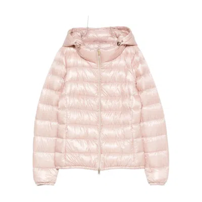 Herno Hooded Quilted Jacket In Pink