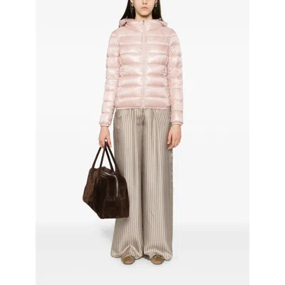 Herno Hooded Quilted Jacket In Pink