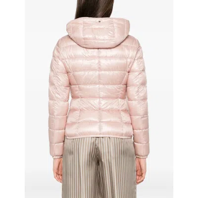 Herno Hooded Quilted Jacket In Pink
