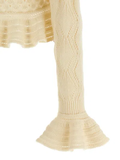 Chloé Pointelle Cardigan Sweaters And Cardigans White