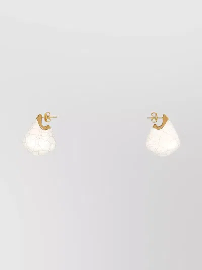 Bottega Veneta Orecchini Finn Piccoli In Ceramica E Argento Donna