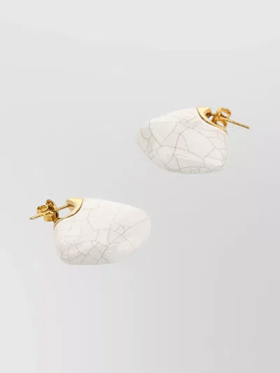 Bottega Veneta Orecchini Finn Piccoli In Ceramica E Argento Donna