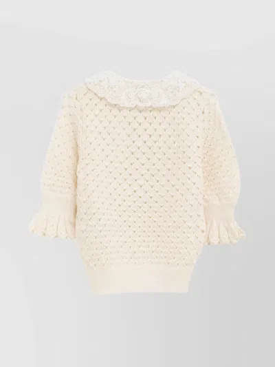 Chloé Chloe' Women Cotton, Alpaca And Silk Top In Yellow