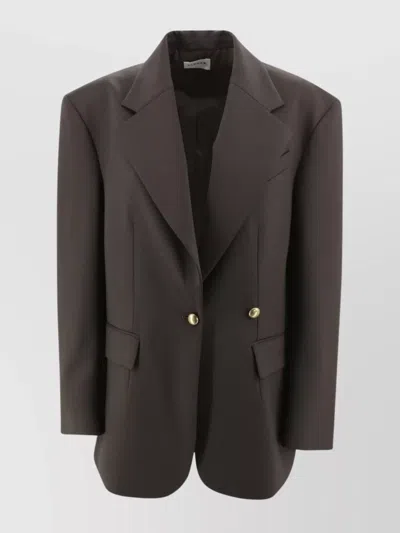 P.a.r.o.s.h Tailored Jacket With Button Detailing And Flap Pockets In Brown