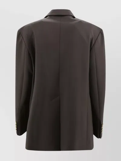 P.a.r.o.s.h Tailored Jacket With Button Detailing And Flap Pockets In Brown
