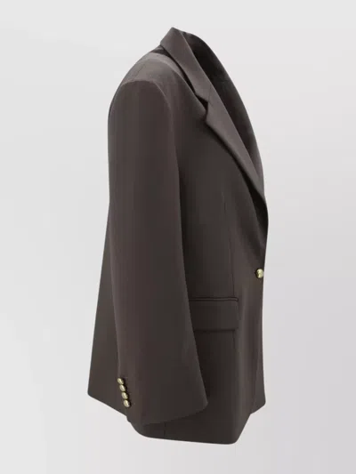 P.a.r.o.s.h Tailored Jacket With Button Detailing And Flap Pockets In Brown