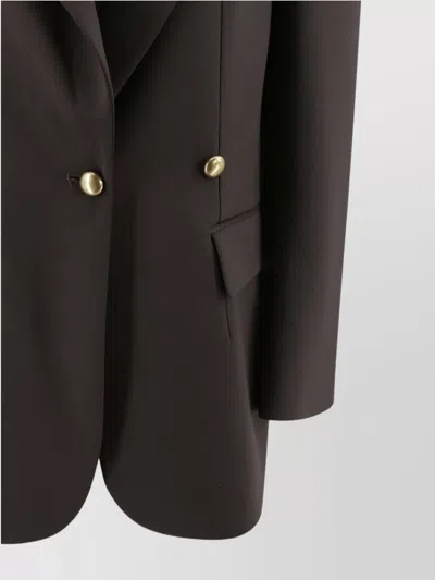 P.a.r.o.s.h Tailored Jacket With Button Detailing And Flap Pockets In Brown