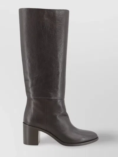 P.a.r.o.s.h Block Heel Knee-high Leather Boots