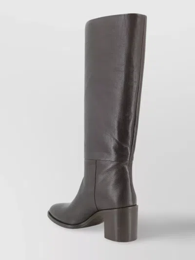 P.a.r.o.s.h Block Heel Knee-high Leather Boots