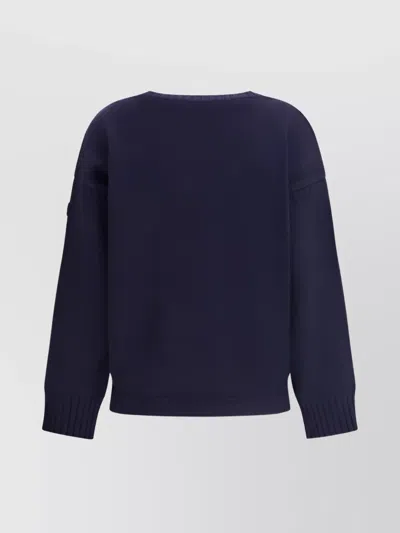 Chloé Chloe Dark Blue Wool Blend Sweater In Blue