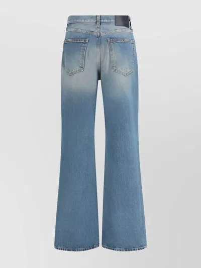 Haikure Korea Rigid Mid-rise Flared-leg Jeans In Blue