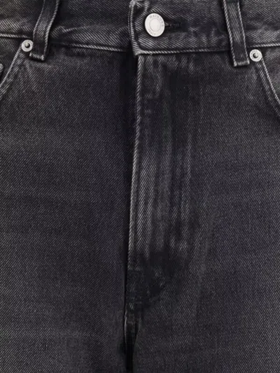 Haikure Washed Dark Grey Jeans With Classic Five-pocket Design In Black