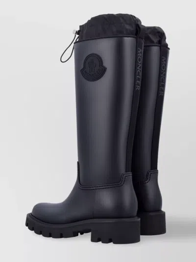 Moncler Rubber Kickstream Boots With Drawstring In Blue