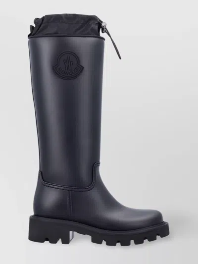 Moncler Rubber Kickstream Boots With Drawstring In Blue