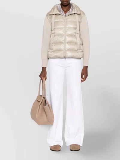 Herno Puffer Jackets Featuring Drawstring Accents In Neutral