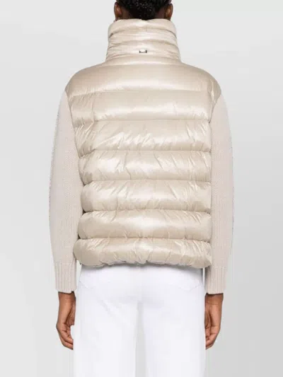 Herno Puffer Jackets Featuring Drawstring Accents In Neutral