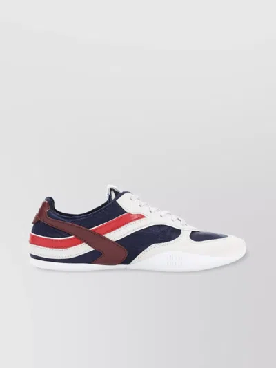 Miu Miu Gymnasium Blue Calf Leather Sneakers In Multi
