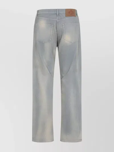 Prada Corduroy Mid-waist Straight Hem Trousers In Gray