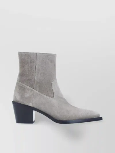 Stuart Weitzman Suede Calf Leather Pointed Toe Boots