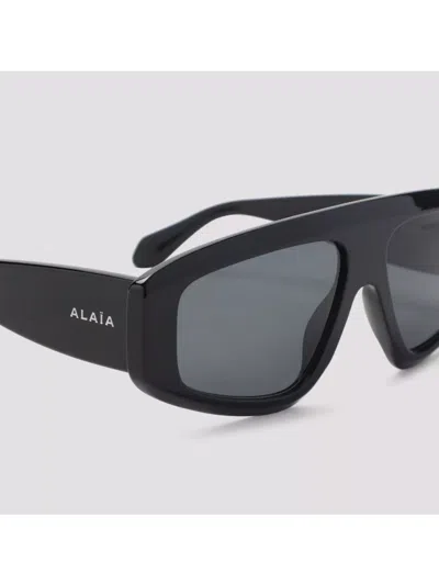 Alaïa Rectangular Frame Sunglasses Dark Lenses