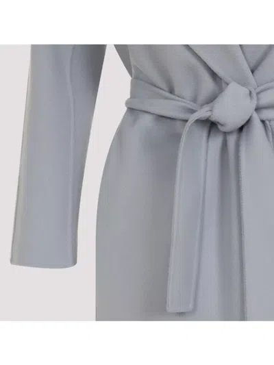 S Max Mara Messi Wool Coat Belted Waist In Gray