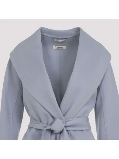 S Max Mara Messi Wool Coat Belted Waist In Gray