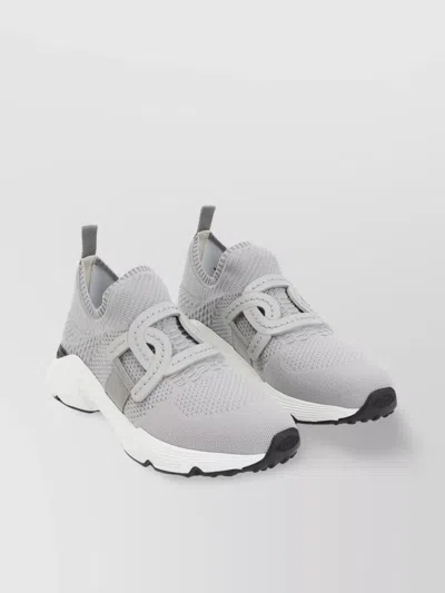 Tod's Grey Knit Sneakers Rubber Sole In Gray