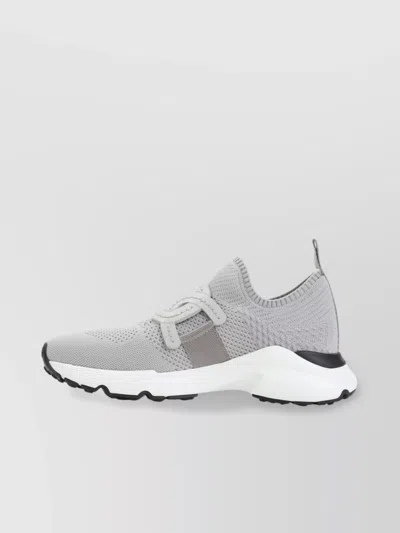 Tod's Grey Knit Sneakers Rubber Sole In Gray
