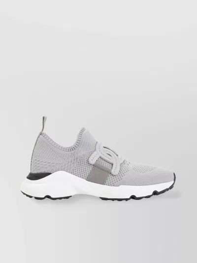 Tod's Grey Knit Sneakers Rubber Sole In Gray