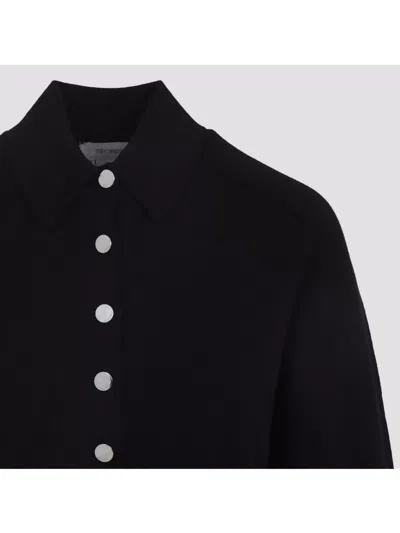 Sportmax Perseo Cropped Wool Cardigan Collar In Black