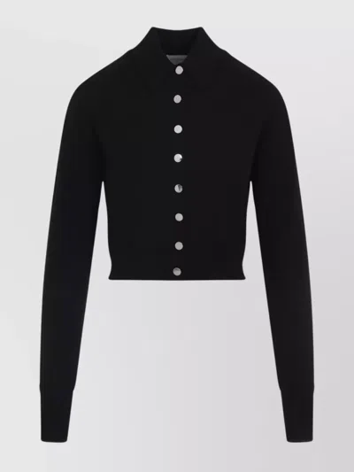 Sportmax Perseo Cropped Wool Cardigan Collar In Black