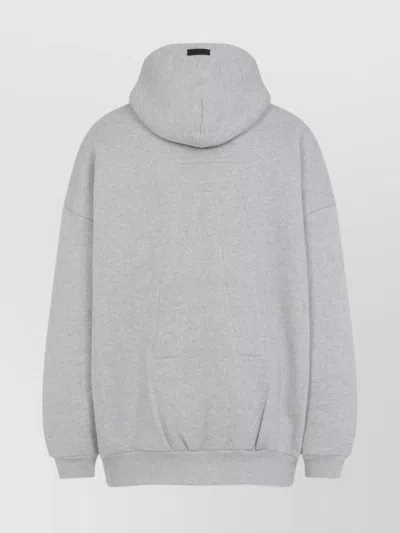Fear Of God Relaxed Fit Grey Sweatshirt With Zip-up Front In Gray