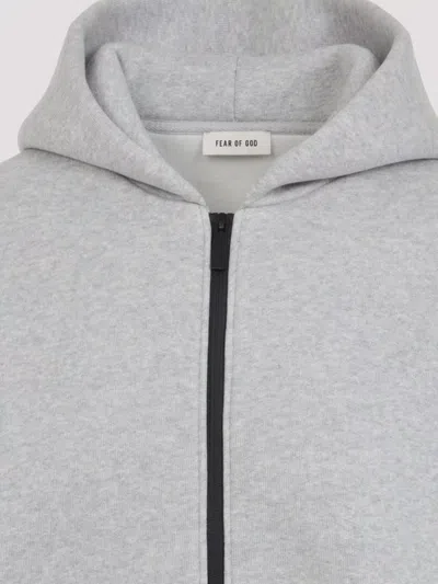 Fear Of God Relaxed Fit Grey Sweatshirt With Zip-up Front In Gray