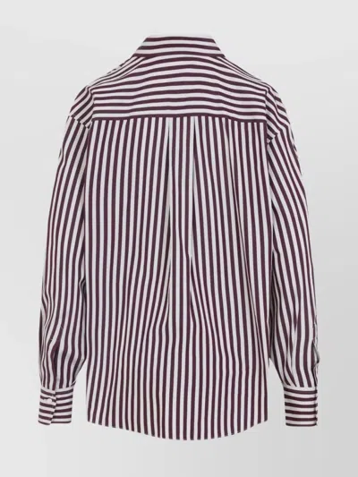 Brunello Cucinelli Logo Striped Long-sleeved Shirt