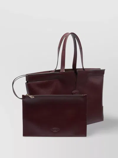 Tod's Leather Tote Bag With Double Top Handles