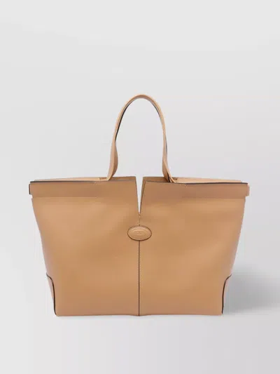 Tod's Stitched Contrast Double Handle Tote Bag