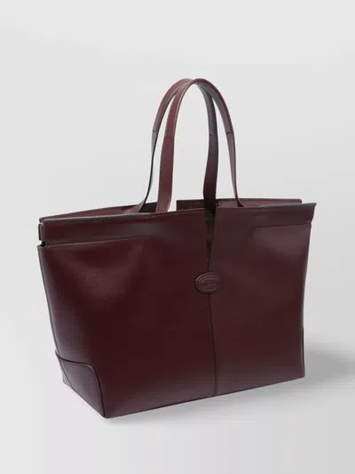 Tod's Leather Tote Bag With Double Top Handles