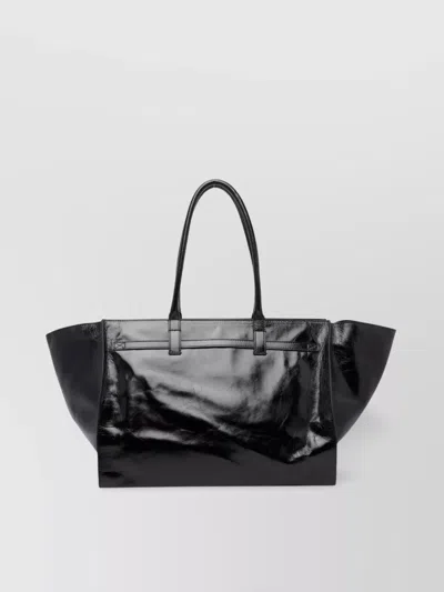 Benedetta Bruzziches Glossy Finish Shoulder Bag With Front Strap
