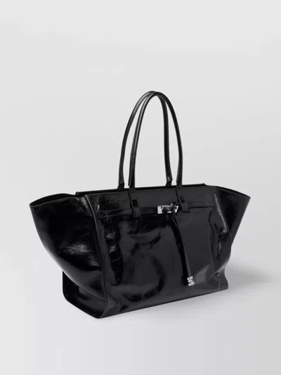 Benedetta Bruzziches Glossy Finish Shoulder Bag With Front Strap