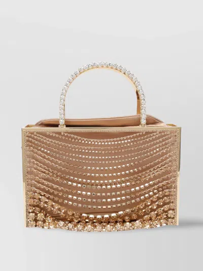 Benedetta Bruzziches Crystal Embellished Metallic Tote Bag