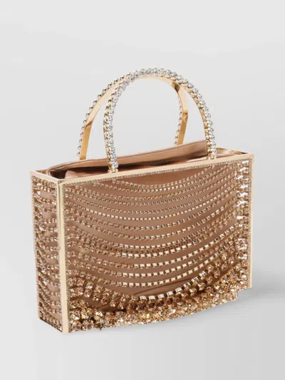 Benedetta Bruzziches Crystal Embellished Metallic Tote Bag
