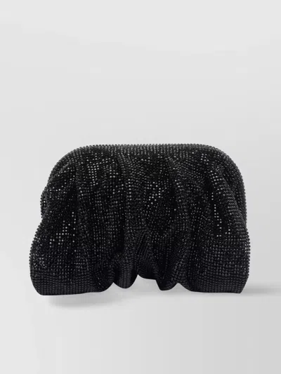 Benedetta Bruzziches Clutch Structured Pleated Rhinestone Embellishment