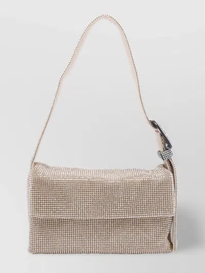 Benedetta Bruzziches Rhinestone Square Buckle Shoulder Bag